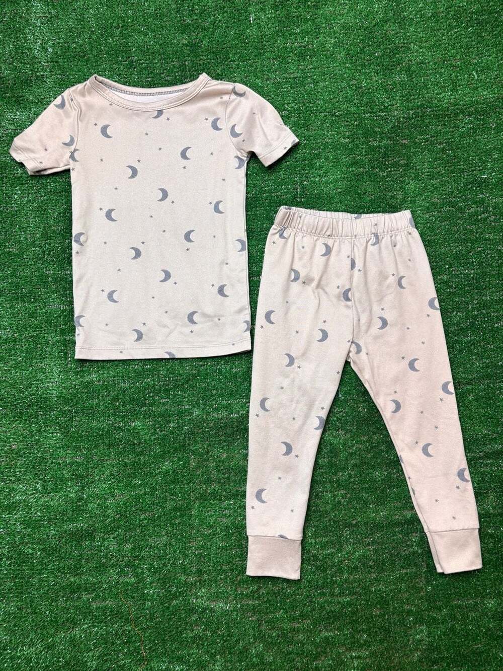 Cloud Island Toddler Short Sleeve Pajama Set Moon and Stars Size 2T